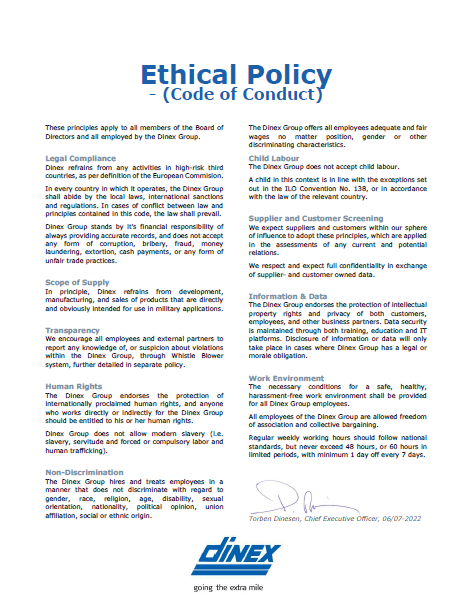 Ethical Policy (Code of Conduct)